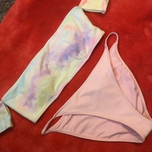 Tube top bathing suit & bikini bottom